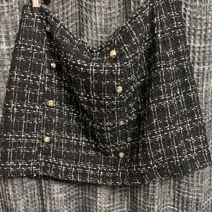 SHEIN Black and White Tweed Mini Skirt